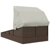 LEŽAJ za sunčanje s krovom smeđi 200 x 114 x 128 cm poliratan | shoptok.hr