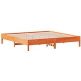 vidaXL Posteljni okvir brez vzmetnice vošč. rjav 200x200 cm borovina | Shoptok.si