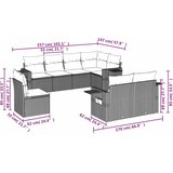  8-dijelni set vrtnih sofa od poliratana s jastucima crni | shoptok.hr