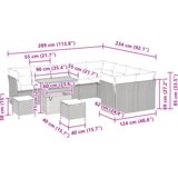 vidaXL 12-delni vrtni kavčni set z blazinami Črna Poly ratan Acacia, 3-delni vrtni jedilni set z blazinami Črna Poly ratan Acacia | Shoptok.si