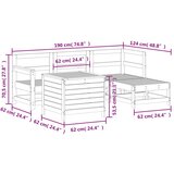  Vrtna sedežna garnitura 5-delna bela trdna borovina, (21146035) | Shoptok.si