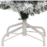 vidaXL Umjetno božićno drvce s nogom Zelena i bijela 150 cm PVC | shoptok.hr