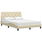  Postelja z vzmetnico krem 140x200 cm blago, (21829118) | Shoptok.si