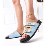  Blue woven sandals with buckles Sameli | Shoptok.si