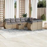 10-dijelni set vrtnih sofa s jastucima bež od poliratana | shoptok.hr