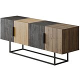 Marckeric Rjava/v naravni barvi TV omarica v hrastovem dekorju 140x55 cm Titan – Cene