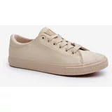 Kesi Women's leather knotted classic sneakers Beige Misima