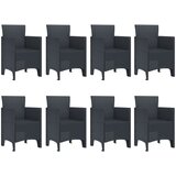  Set od 9 komada vrtnih stolica tamnog poliratana | shoptok.hr