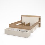 Marckeric Bela/v naravni barvi zakonska postelja v hrastovem dekorju s prostorom za shranjevanje brez letvenega dna 140x190 cm Albo – | Shoptok.si
