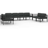  Vrtna sedežna garnitura 8-delna z blazinami aluminij antracit - - antracit siva - 46.3 - N/A - | Shoptok.si