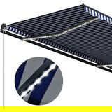  Tenda na ručno uvlačenje s LED svjetlom 600x300 cm plavo-bijela | shoptok.hr