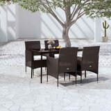  5-dijelni vrtni blagovaonski set s jastucima crni | shoptok.hr