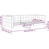  Dnevni krevet svjetlosivi 100 x 200 cm baršunasti | shoptok.hr