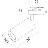  Reflektor za 1-fazni šinski sistem PIPE 1xGU10/10W/230V bež | Eponuda.com