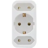transition plug 2-fold + 1 Safety contact white