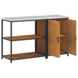 vidaXL kuhinjski set za pohranu s policom s pohranom s vratima podesiva 2 pcs rđa 150 x 50 x 92 cm | shoptok.hr