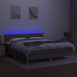  box spring s madracem LED smeđesivi 180x200 cm tkanina | shoptok.hr