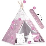 Nukido Teepee šator za djecu s svjetlima -bijelo rozi | shoptok.hr