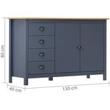 Komoda Hill siva 130 x 40 x 80 cm od masivne borovine - Siva 1 | shoptok.hr