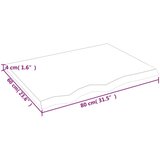 Stolna Mizna plošča 80x60x4 cm neobdelana trdna hrastovina, (20818450) | Shoptok.si