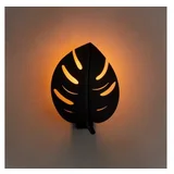 Opviq Zidna lampa LEAF crna, metal 21 x 12 cm, visina 28 cm, E27 40 W, Sivani - MR - 843