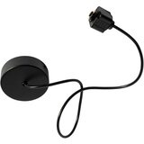 QAZQA Adapter za visečo svetilko s krožno montažno ploščo za 1-fazno tirnico črne barve | Shoptok.si