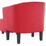  Zaobljena fotelja od umjetne kože s tabureom crvena | shoptok.hr