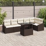 vidaXL vrtnarski sofa set Set 7 Rjava Ratan Vrtnarski sofa set Cene