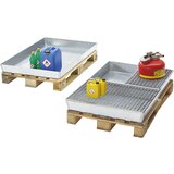 eurokraft basic Jeklena paletna kadica za majhne posode, prestrezna prostornina 60 l, višina 120 mm, nosilnost 200 kg, pocinkana | Shoptok.si