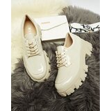 Resti Women's light beige lacquered lace-up shoes Ginara - Footwear | shoptok.hr