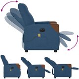  Električni masažni naslonjač od tkanine plavi | shoptok.hr