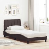 Krevet s madracem Hanko tamnosmeđi 90 x 190 cm od tkanine | Eponuda.com
