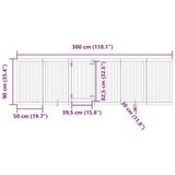 vidaXL Vrata za pse s vratašcima 6 panela sklopiva 300 cm drvo topole | shoptok.hr