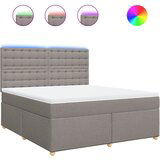 vidaXL Krevet s oprugama i madracem smeđesivi 180x200 cm tkanina | shoptok.hr