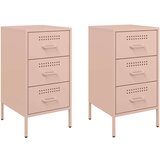 vidaXL Noćni ormarići 2 kom ružičasti 36x39x68 cm hladno valjani čelik | shoptok.hr