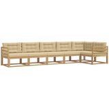 vidaXL Zunanja garnitura za sedenje 4 pcs Bela in bež Poliester, (5000282593) | Shoptok.si