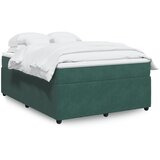 vidaXL Box spring postelja z vzmetnico temno zelen 140x190 cm žamet | Shoptok.si