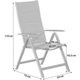 Gardenson Vrtna Garnitura Florenz, 7-Delno, Siva, Aluminij | Shoptok.si