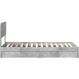  Postelja s shranjevanjem z vzglavjem Betonsko siva 90 x 190 cm, (5000107071) | Shoptok.si