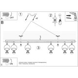  Stropna svetilka OCULARE 6L črna, (21347720) | Shoptok.si