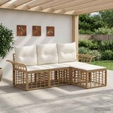  Set vanjskih sofa 4 pcs Prirodna i krema bijela Poliester | Eponuda.com