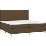  Krevet s oprugama i madracem tamnosmeđi 200x200 cm od tkanine | shoptok.hr