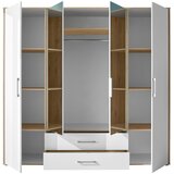 Modern Living Omara S Klasičnimi Vrati Lembo, Bela, Barva Hrasta | Shoptok.si