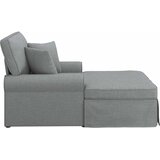  Ležaljka s suknjom s jastukom 3 pcs Svijetlo siva tkanina | shoptok.hr