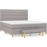  Box spring postelja z vzmetnico svetlo siva 180x200 cm blago, (20788965) | Shoptok.si