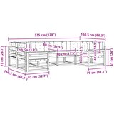  Set vanjskih sofa 6 kom. Prirodna i krem Smeđa 325 x 168,5 x 73 cm | shoptok.hr