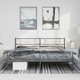  Metalni okvir kreveta uzglavlje i podnožje crni 183x213 cm | shoptok.hr
