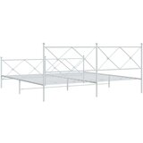 Metalni okvir kreveta uzglavlje i podnožje bijeli 193x203 cm | shoptok.hr