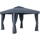 Sjenica sa zastorom 3 x 3 m antracit aluminijska | shoptok.hr