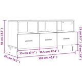 TV ormarić crni 102 x 36 x 50 cm od konstruiranog drva | shoptok.hr
